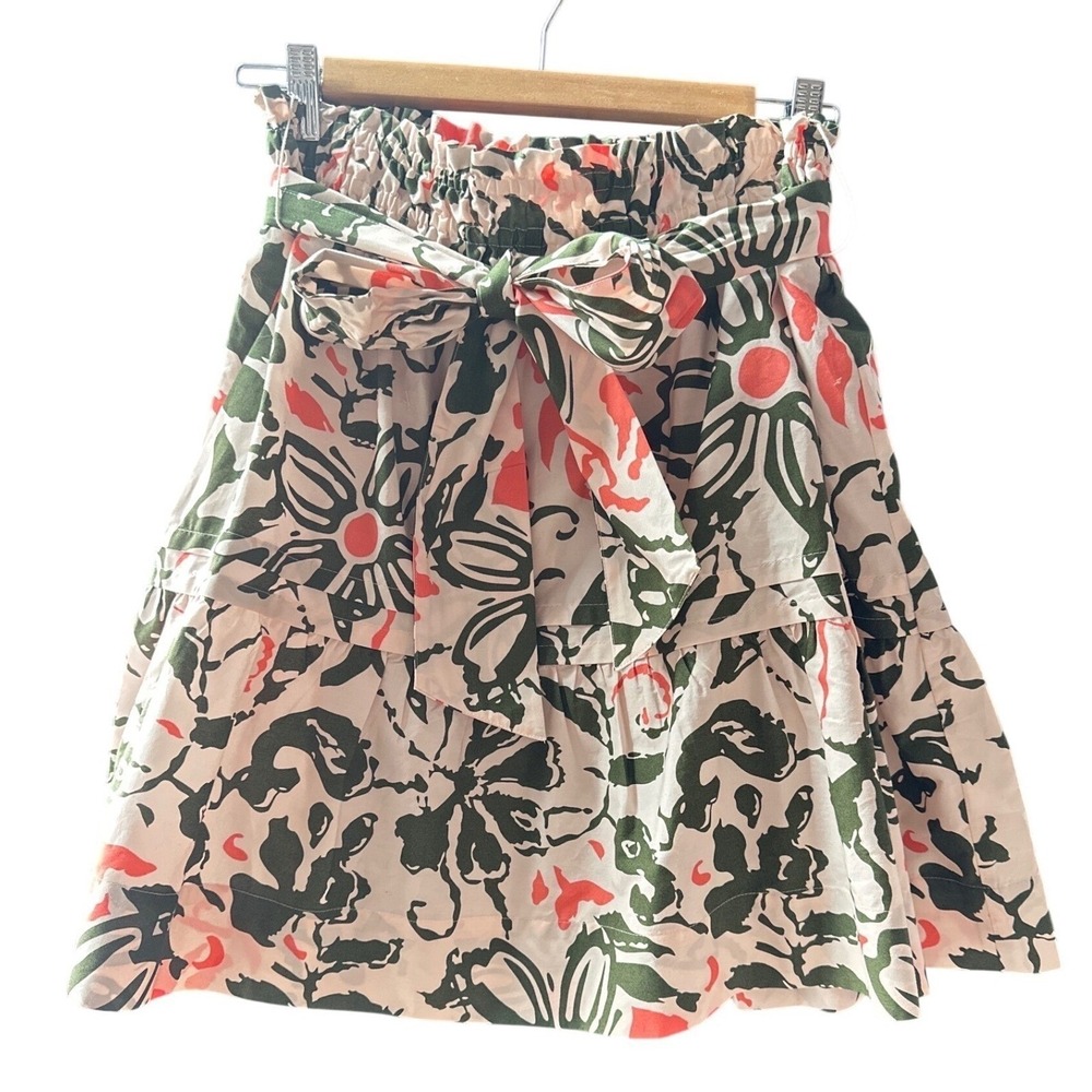 Anthropologie Bettina Paperbag Mini Skirt NWT Floral Cottagecore Boho M - Picture 2 of 6